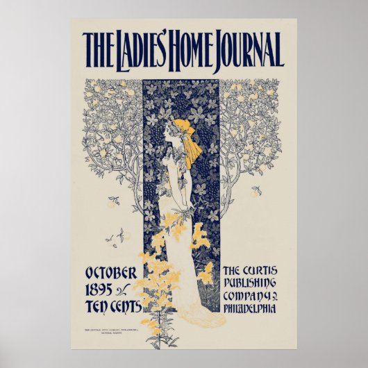 ヴィンテージアールヌーボー1895年の雑誌カバー ポスター (正面)