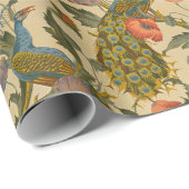 ヴィンテージアールヌーボー1896クジャク模様 ラッピングペーパー (ロールコーナー)