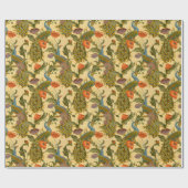 ヴィンテージアールヌーボー1896クジャク模様 ラッピングペーパー (フラット)