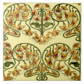 ヴィンテージアールヌーボー1907花柄デザイン タイル (正面)