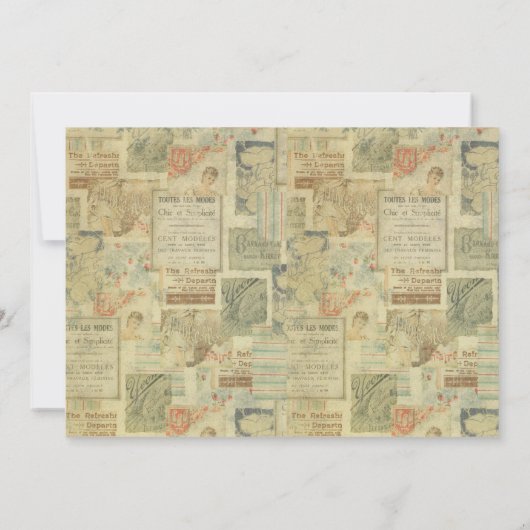 ヴィンテージアールヌーボー1920のアンティーク感謝していユー サンキューカード (裏面)