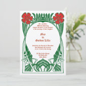 ヴィンテージアールヌーボー2花葉枠 招待状 (スタンド正面)