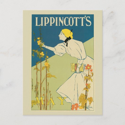 ヴィンテージアールヌーボー5月の雑誌カバー ポストカード (正面)