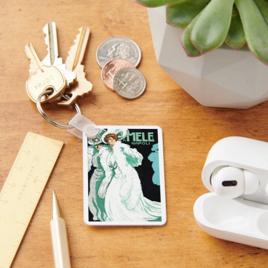 ヴィンテージアールヌーボー、イタリアファッションとファンシー女性 キーホルダー (デスク)