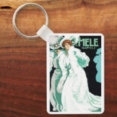 ヴィンテージアールヌーボー、イタリアファッションとファンシー女性 キーホルダー (正面)