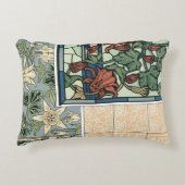 ヴィンテージアールヌーボー、オダマキ（植物）アキレジアフラワー アクセントクッション (正面)