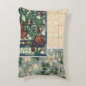 ヴィンテージアールヌーボー、オダマキ（植物）アキレジアフラワー アクセントクッション (裏面(縦))