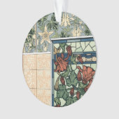 ヴィンテージアールヌーボー、オダマキ（植物）アキレジアフラワー オーナメント (正面)