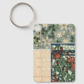 ヴィンテージアールヌーボー、オダマキ(植物)アキレジアフラワー キーホルダー (正面)