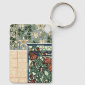 ヴィンテージアールヌーボー、オダマキ(植物)アキレジアフラワー キーホルダー (裏面)