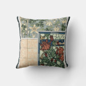 ヴィンテージアールヌーボー、オダマキ（植物）アキレジアフラワー クッション (裏面)