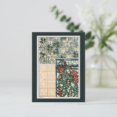 ヴィンテージアールヌーボー、オダマキ（植物）アキレジアフラワー ポストカード (スタンド正面)