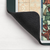 ヴィンテージアールヌーボー、オダマキ（植物）アキレジアフラワー マウスパッド (コーナー)