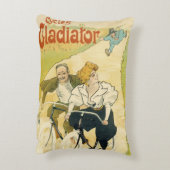 ヴィンテージアールヌーボー、グラディエーター自転車サイクル アクセントクッション (裏面(縦))
