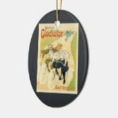 ヴィンテージアールヌーボー、グラディエーター自転車サイクル セラミックオーナメント (左)