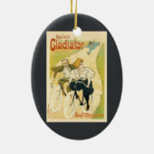 ヴィンテージアールヌーボー、グラディエーター自転車サイクル セラミックオーナメント (裏面)