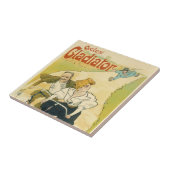 ヴィンテージアールヌーボー、グラディエーター自転車サイクル タイル (側面)