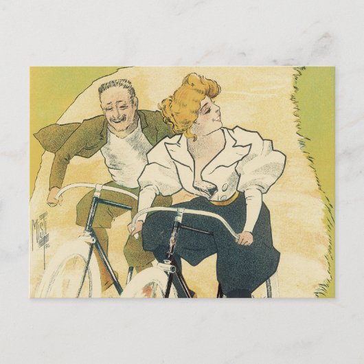 ヴィンテージアールヌーボー、グラディエーター自転車サイクル ポストカード (正面)