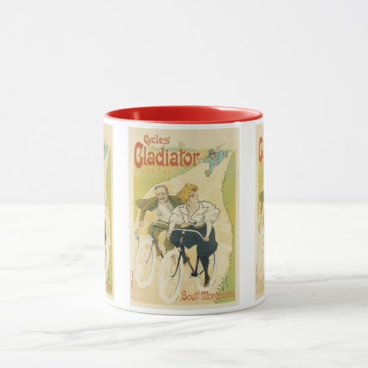 ヴィンテージアールヌーボー、グラディエーター自転車サイクル マグカップ (中央)