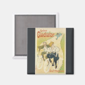 ヴィンテージアールヌーボー、グラディエーター自転車サイクル マグネット (正面/裏面)