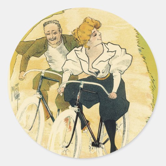 ヴィンテージアールヌーボー、グラディエーター自転車サイクル ラウンドシール (正面)