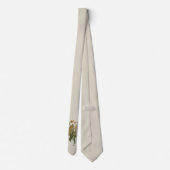 ヴィンテージアールヌーボー、コッカトー鳥、蘭の花 ネクタイ (裏面)