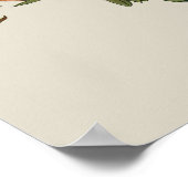 ヴィンテージアールヌーボー、コッカトー鳥、蘭の花 ポスター (角)