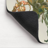 ヴィンテージアールヌーボー、コッカトー鳥、蘭の花 マウスパッド (コーナー)