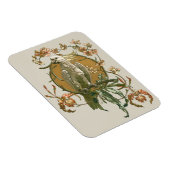 ヴィンテージアールヌーボー、コッカトー鳥、蘭の花 マグネット (右側)