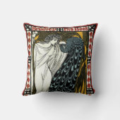 ヴィンテージアールヌーボー、ザキスby William Bradley クッション (裏面)