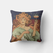 ヴィンテージアールヌーボー、シャンパンバイアルフォンスミュシャ クッション (裏面)