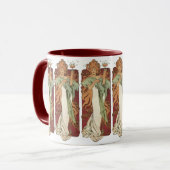 ヴィンテージアールヌーボー、シャンパンバイアルフォンスミュシャ マグカップ (正面左)