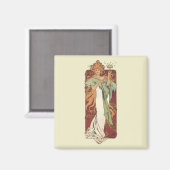 ヴィンテージアールヌーボー、シャンパンバイアルフォンスミュシャ マグネット (正面/裏面)