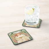 ヴィンテージアールヌーボー、シャンペノワバイアルフォンスミュシャ コースター (右側)