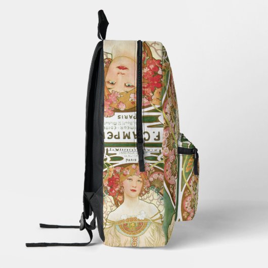 ヴィンテージアールヌーボー、シャンペノワバイアルフォンスミュシャ プリントバックパック (左)