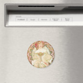 ヴィンテージアールヌーボー、シャンペノワバイアルフォンスミュシャ マグネット (インサイチュ (食洗機))