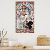 ヴィンテージアールヌーボー「スラヴィ」byアルフォンスミュシャ ポスター (キッチン)