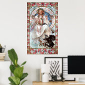 ヴィンテージアールヌーボー「スラヴィ」byアルフォンスミュシャ ポスター (ホームオフィス)