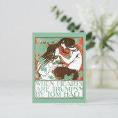 ヴィンテージアールヌーボー、ハートが切り札 ポストカード (スタンド正面)