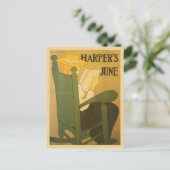 ヴィンテージアールヌーボー・ハーパー誌6月 ポストカード (スタンド正面)
