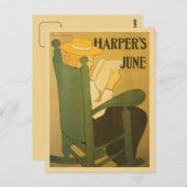 ヴィンテージアールヌーボー・ハーパー誌6月 ポストカード (正面/裏面)