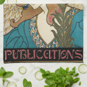 ヴィンテージアールヌーボー、パングのイースター出版物 キッチンタオル (折り畳み)