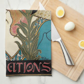 ヴィンテージアールヌーボー、パングのイースター出版物 キッチンタオル (四つ折り)