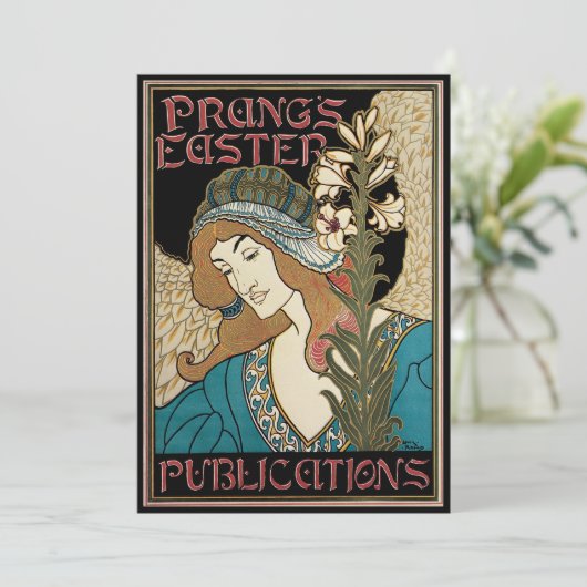 ヴィンテージアールヌーボー、パングのイースター出版物 シーズンカード (スタンド正面)