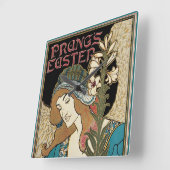 ヴィンテージアールヌーボー、パングのイースター出版物 スクエア壁時計 (傾斜)