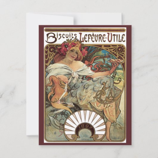 ヴィンテージアールヌーボー、ビスケットバイアルフォンスミュシャ (正面)