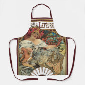 ヴィンテージアールヌーボー、ビスケットバイアルフォンスミュシャ エプロン (正面)