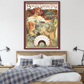 ヴィンテージアールヌーボー、ビスケットバイアルフォンスミュシャ キャンバスプリント (インサイチュ (寝室))