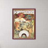 ヴィンテージアールヌーボー、ビスケットバイアルフォンスミュシャ キャンバスプリント (正面)