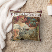 ヴィンテージアールヌーボー、ビスケットバイアルフォンスミュシャ クッション (ブランケット)